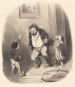 No dalej tato... więcej... trzydzieści dwa okrążenia!... autorstwa Honoré Daumier