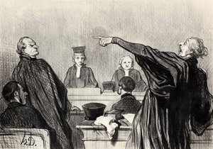 Adwokat, który jest ewidentnie w pełni przekonany... Z serii Les gens de Justice, 1845 autorstwa Honoré Daumier