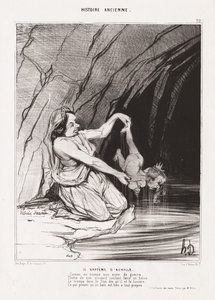 Historia starożytna: Pl. 22, Chrzest Achillesa . autorstwa Honoré Daumier