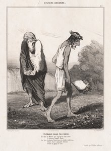 Historia starożytna : Pl. 27, Telemach spustoszony przez miłość..., 1842. autorstwa Honoré Daumier