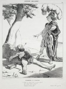 Historia starożytna, tablica 20: Aleksander i Diogenes, 14 sierpnia 1842. autorstwa Honoré Daumier