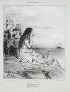 Historia starożytna, tablica 24: Porzucenie Ariadny, 4 września 1842 r. autorstwa Honoré Daumier
