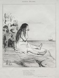 Historia starożytna, tablica 24: Porzucenie Ariadny, 4 września 1842 r. autorstwa Honoré Daumier