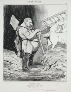 Historia starożytna, tablica 26: Stajnia Augeasów, 25 września 1842 r. autorstwa Honoré Daumier