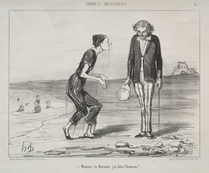 Szkice podwodne, płyta 8: Madame la Baronne, to mój zaszczyt... autorstwa Honoré Daumier