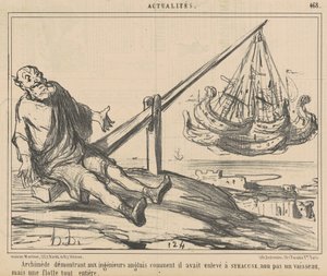 Archimedes demonstruje angielskim inżynierom... autorstwa Honoré Daumier