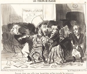 Przyjazd do zbyt gościnnego miasta... autorstwa Honoré Daumier