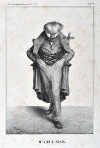 Grafika: Honore Daumier (1808-1879). Charivari pochodzi z 1833 roku: Serie Celebrites de la Caricature „” M. Vieux-Niais ”” MUSEE DES BEAUX ARTS – PALAIS LONGCHAMP, MARSEILLE autorstwa Honoré Daumier