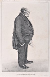 Grafika: Honore Daumier (1808-1879). Charivari pochodzi z 1833 roku: Seria Celebrites de la Caricature „” M. Benjamin Dudessert ”” ”MUSEE DES BEAUX ARTS - PALAIS LONGCHAMP, MARSEILLE autorstwa Honoré Daumier