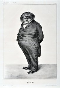 Grafika: Honore Daumier (1808-1879). Charivari pochodzi z 1833 roku: Serie Celebrites de la Caricature „”M. Plum””MUZEUM SZTUK PIĘKNYCH - PALAIS LONGCHAMP, MARSEILLE autorstwa Honoré Daumier