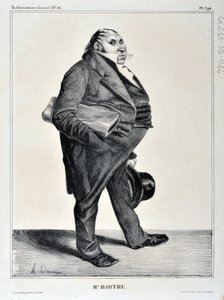 Grafika: Honore Daumier (1808-1879). Charivari pochodzi z 1833 roku: Serie Celebrites de la Caricature „”M. Barthe””MUZEUM SZTUK PIĘKNYCH – PALAIS LONGCHAMP, MARSEILLE autorstwa Honoré Daumier
