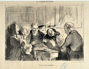 Grafika: Honore Daumier (1808-1879). W „” Le Charivari ”” z 20 grudnia 1853: Serie LA COMEDIE HUMAN „” Czytanie testamentu ”” ”MUZEUM SZTUK PIĘKNYCH – PALAIS LONGCHAMP, MARSEILLE autorstwa Honoré Daumier