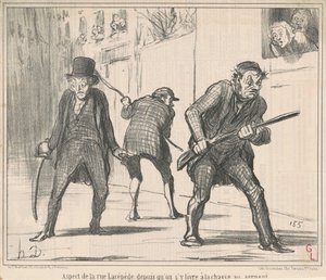 Aspekt rue Lacepède ... autorstwa Honoré Daumier