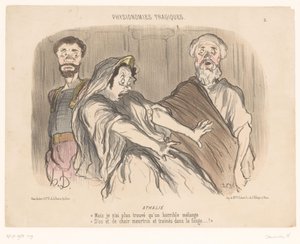 Atalja widzi przerażającą wizję Athalie (tytuł na obiekcie) Tragiczne twarze (tytuł serii) Physionomies tragiques (tytuł serii na obiekcie) autorstwa Honoré Daumier