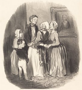 W Nowy Rok odwiedź... ciocię Rabourdin autorstwa Honoré Daumier