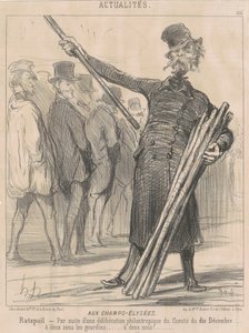 Na Polach Elizejskich, Ratapoil. W wyniku filantropijnej narady [sic!] Komitetu z dziesiątego grudnia...dwa grosze do klubu...dwa grosze... autorstwa Honoré Daumier