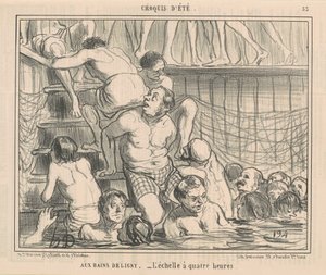 W łaźniach Deligny autorstwa Honoré Daumier