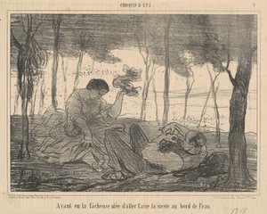 Po niefortunnym pomyśle udania się... nad brzeg wody autorstwa Honoré Daumier