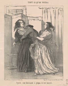 Dyskusja o ich pięknie autorstwa Honoré Daumier