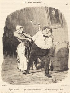Bandyta krawca... kolejny płaszcz... skurczony! autorstwa Honoré Daumier