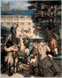 Camille Desmoulins w ogrodach Palais Royal, 1848-1849. autorstwa Honoré Daumier