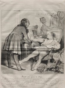 Caricaturana, tablica 72: Przepis na wyleczenie kolki, 14 stycznia 1838. autorstwa Honoré Daumier