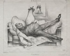 Karykatura, tablica 139: Koszmar, 1832. autorstwa Honoré Daumier