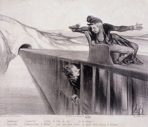 Karykatura Daumiera „”Les Chemins de Fer””, bd. 19 wiek autorstwa Honoré Daumier