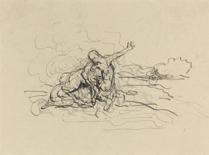 Centaur unoszący kobietę autorstwa Honoré Daumier