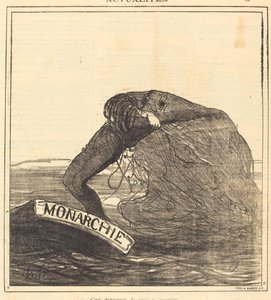 To niebezpieczne, łowienie sieciami zarzucanymi autorstwa Honoré Daumier