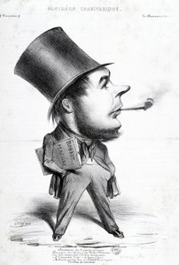 Charivaric Panteon: Cartoon Honore Daumier (1808-1879), francuskiego rytownika, malarza i rzeźbiarza. Grawerowanie w „Le Charivari””. Wymiary: 32x22cm. Muzeum Arbauda. autorstwa Honoré Daumier