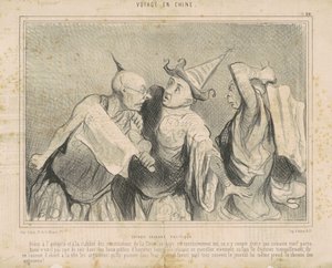 Chińska polityka na czacie autorstwa Honoré Daumier