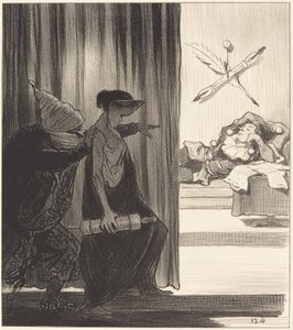 Klitajmestra popychana przez mimi Véron... autorstwa Honoré Daumier