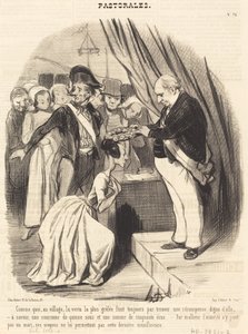 Jak co w wiosce najbardziej ospowatej cnoty... autorstwa Honoré Daumier