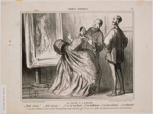 Szkice paryskie- Wizyta na warsztacie- Co za szkic! Co za rysunek! To Van Dyck autorstwa Honoré Daumier