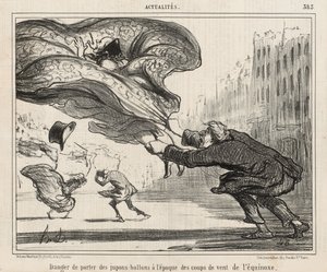 Niebezpieczeństwo noszenia halek balonowych w czasie sztormu równonocy, opublikowane 3 kwietnia autorstwa Honoré Daumier