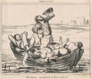 Radosne schodzenie po rzece życia autorstwa Honoré Daumier