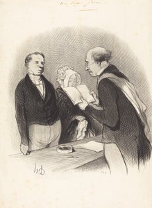 Przed burmistrzem autorstwa Honoré Daumier