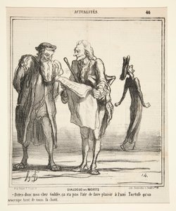 Dialog umarłych - powiedz to moja droga Galileo autorstwa Honoré Daumier