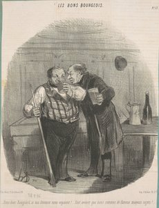 Powiedz mi, Ravignardzie, gdyby nasze kobiety nas zobaczyły! ... autorstwa Honoré Daumier