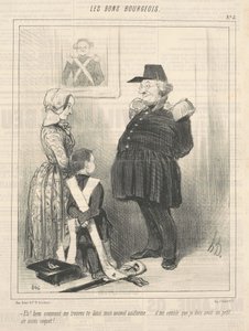 Hej! Cóż, jak ci się podobam w moim nowym mundurze... autorstwa Honoré Daumier
