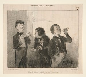 Uczniowie szóstej klasy, którzy chcą bawić się w retorów, od Profesorów i Moutardów autorstwa Honoré Daumier