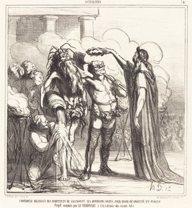 Empedokles odbierający... boskie zaszczyty... autorstwa Honoré Daumier