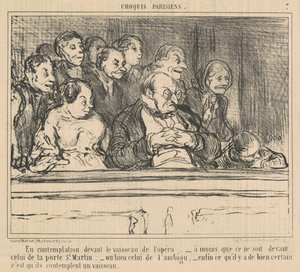 W kontemplacji przed statkiem opery autorstwa Honoré Daumier