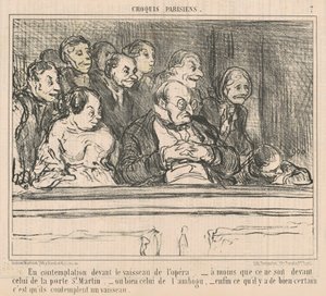 W kontemplacji przed statkiem opery autorstwa Honoré Daumier