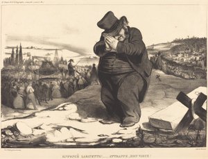 Cholerny Lafayette!... Złap mojego staruszka! autorstwa Honoré Daumier