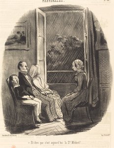 I pomyśleć, że dzisiaj jest Saint-Médard! autorstwa Honoré Daumier
