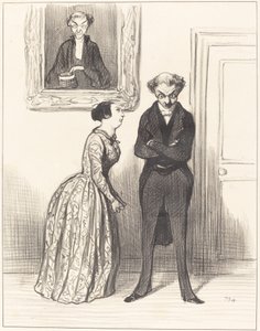 I pomyśleć, że tutaj są trzy... ostrzegłem, że nie mogę ich potępić!... autorstwa Honoré Daumier