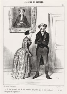 I pomyśleć, że tutaj są trzy... ostrzegłem, że nie mogę ich potępić!... autorstwa Honoré Daumier