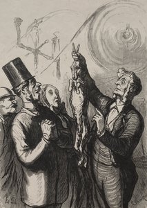Wystawa uniwersalna: za dziesięć minut będziesz miał gibelotę i kapelusz. autorstwa Honoré Daumier